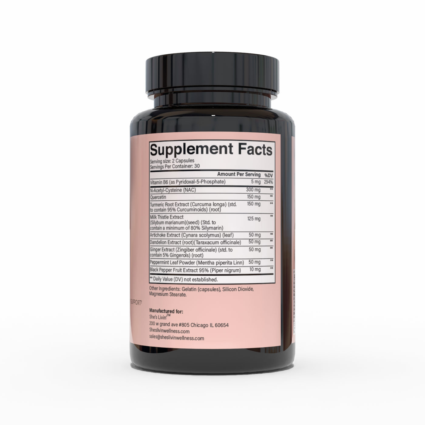 Bloating, Inflammation & Liver Health – Women’s Wellness Supplement (60 Capsules)